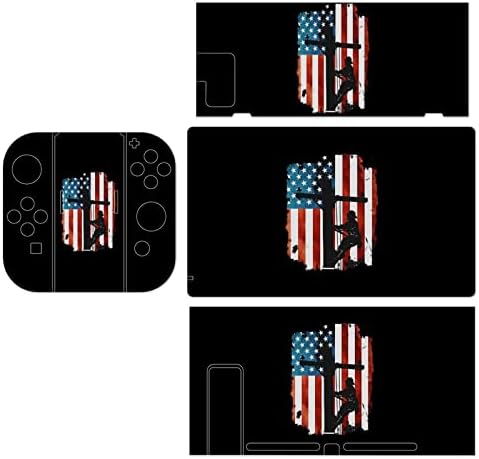 קו אמריקאי דגל חשמלי כבל קו עור מגן סרט מדבקת משחק מגן מלא לעטוף תואם עבור נינטנדו מתג עבור מתג