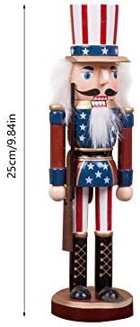 מלו - פעמון הדוד סם מפצח אגוזים מגיע עם אמריקאי דגל מסורתי פטריוטית חג המולד דקורטיבי מפצח אגוזים 100 עץ 25 סמ