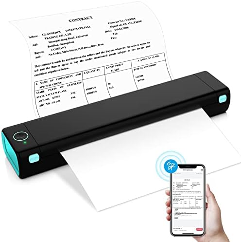 ITARI מדפסת ניידת אלחוטית לנסיעה, M08F-אותיות מדפסת Bluetooth מדפסת סלולרית תומכת במכתב 8.5 x