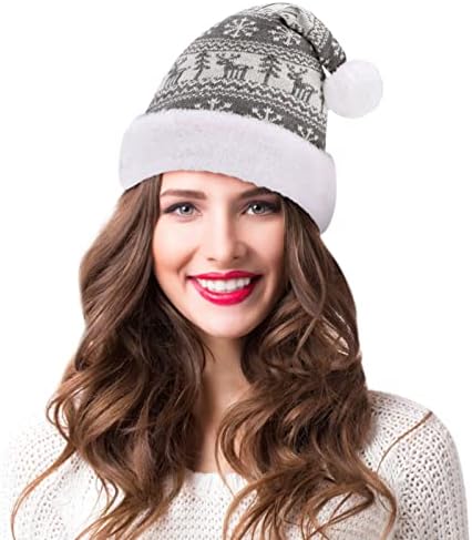 חורף פלנל חג המולד סרוג למבוגרים כובע צמר כובע שלג חג המולד צבי בייסבול כובעים