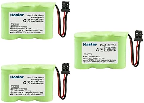 KASTAR 3-PACK 2/3AA 3.6V 800MAH NI-MH החלפת סוללה ל- PANASONIC KX-T3690R KXT3702 KX-T3702 KXT3705 KX-T3705