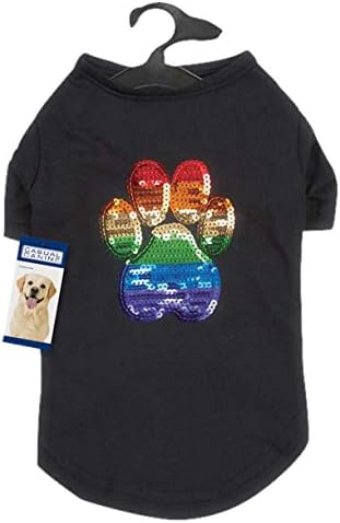 כלב כלב מזדמן גאווה גאווה נצנץ upf40 חולצת טי לכלבים, בינוני, שחור