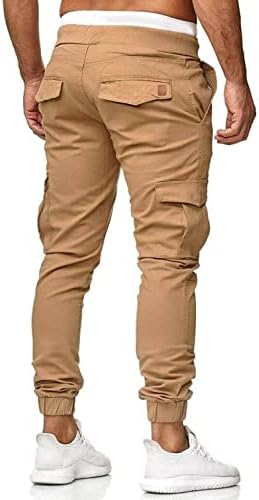 NYYBW MENS SLIM FIT מכנסי מטען מכנסיים - מכנסי טרנינג חיצוניים מזדמנים אימון אתלט כותנה מכנסי כושר מכנסי