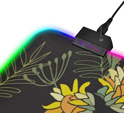 Alaza Retro Sunflower חד קרן פרחוני RGB משחקי עכבר משחקי עכבר LED מורחב LED מורחב מואר עכברים עכברים עכברים