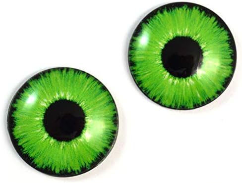 ניאון בהיר ירוק בובה קסומה קבורוכונים זכוכית עין 6 ממ - 40 ממ אמנות תכשיטים פסולת פסולת כיפוח שבבי עין מלאכה ייחודיים