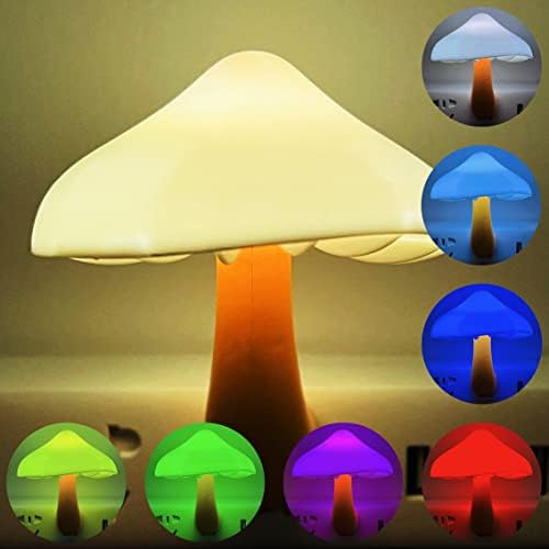 7 צבע שינוי קסם פטריות מנורה, מיני חלום מיטה חמוד צבעוני מנורת לילה למבוגרים ילדים לחדר שינה, חדר אמבטיה,