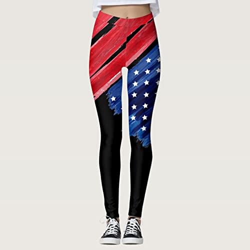 4 יולי גבוהה מותן חותלות לנשים אמריקאי דגל יוגה אימון חותלות אולטרה רך מוברש נמתח אימון כושר מכנסיים