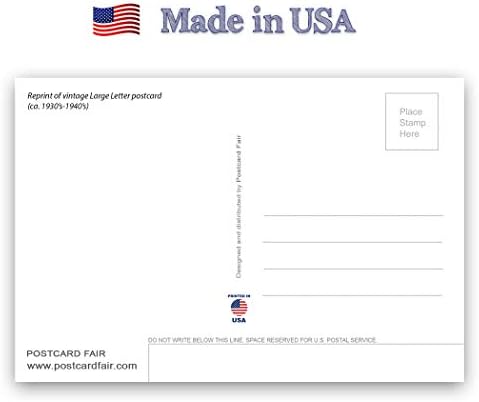 ברכות מוויסקונסין וינטג להדפיס מחדש גלויה סט של 20 גלויות זהות. גדול מכתב לנו מדינה שם הודעה כרטיס חבילה