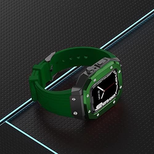 רצועת מארז שעון סגסוגת Kanuz סגסוגת Apple Watch Series 7 6 5 4 SE 45 ממ 44 ממ 42 ממ מתכת יוקרה