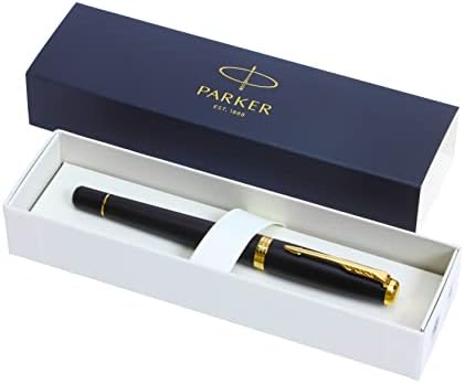 פארקר עירוני פרימיום רולרבול עט-מושתק מט שחור עם זהב לקצץ-בסדר נקודה שחור דיו מילוי - מתנה התאגרף