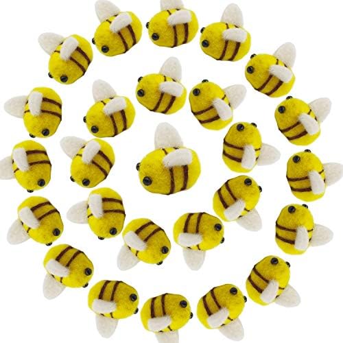 20 יחידות צמר הרגיש דבורת דבורת חמוד מלאכת כדור משתלת מושלם עבור תינוק חדר מקלחת מתנת קישוטי