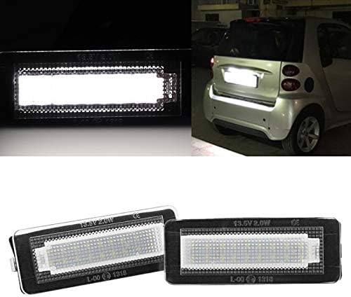 נורת לוחית הרישוי של YMIKO, מספר 2 יחידות רכב לוחית רישוי נורת נורית LED תואמת לחכמה לשניים W450 W451