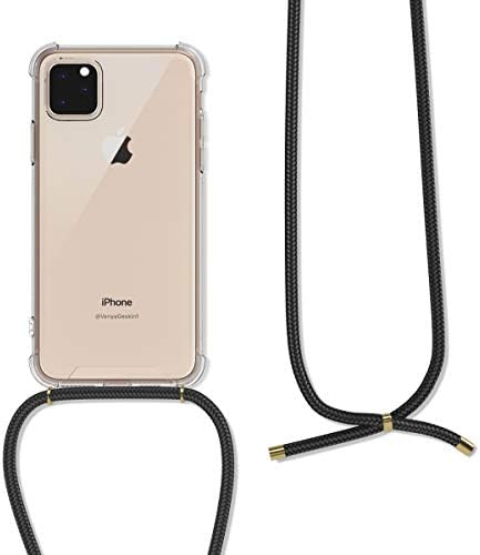 CWMobile Crossbody Case תואם למקרה של Apple iPhone 11 Pro Max - ברור כיסוי טלפון TPU עם רצועת כבל שרוך -