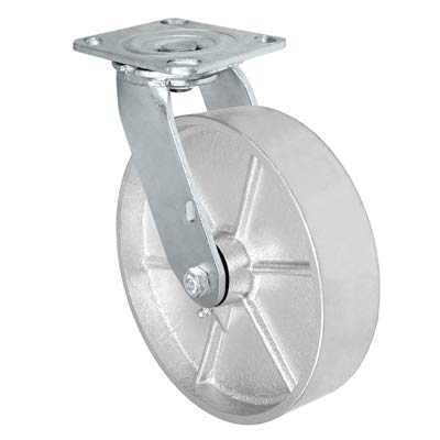 וינטג 'תעשייתי 8 x 2 אינץ' גלגלית מסתובבת - גלגל ברזל יצוק למחצה - קיבולת 1250 פאונד - CasterHQ