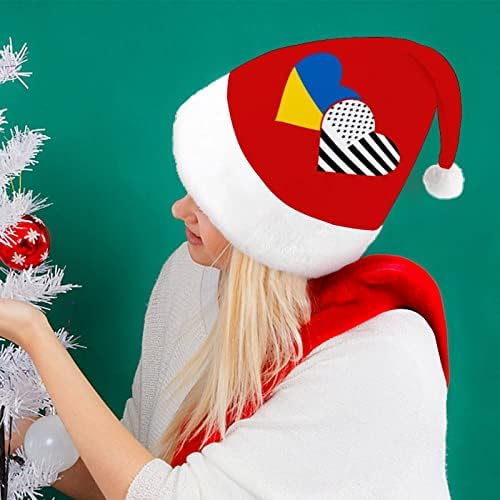 אוקראינה דגל ואמריקאי דגל חג המולד כובע סנטה קלאוס כובעי קצר קטיפה עם לבן חפתים לגברים נשים חג