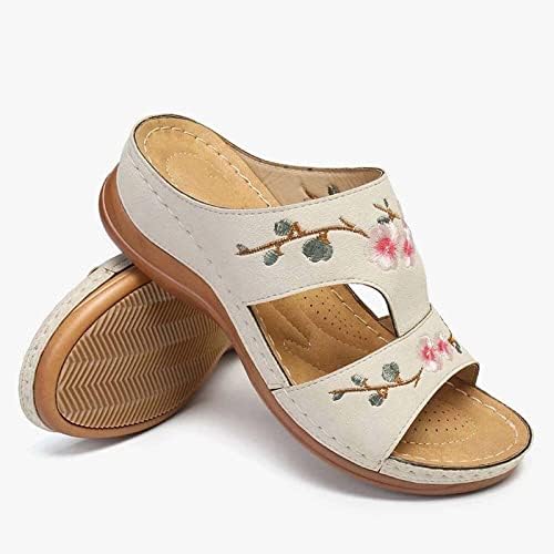 נעלי בית רקומות לנשים לחופשת חוף כפכפים כפכפים סנדלים נעלי בית עם נעלי תמיכה קשתות נעליים
