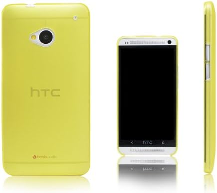 קסם קסם כהה קסם אולטרה דק קשיח קשיח עבור HTC One. צהוב/חצי שקוף