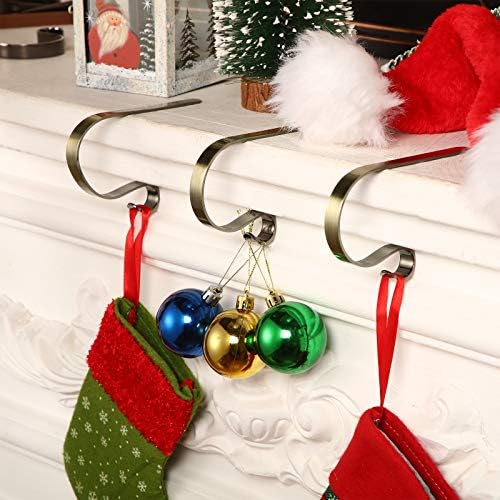 מחזיקי גרב לחג המולד גרבי מתכת קולבים מרובים משתמשים מחזיקי גרבי מנטל עם רפידות נגד החלקה
