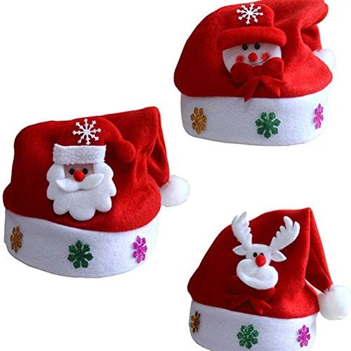 חג המולד כובע חג המולד כובע-סנטה הוביל אור עד מהבהב מסיבת תחפושות אדום כובע כובע ילדים ילד חג המולד