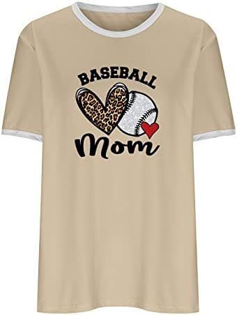 צמרות נשים חמודות חמוד חולצה גרפית חופשת בייסבול טרנדי אמא טיז