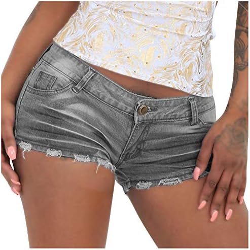 מכנסי ג'ינס קיץ MGBD לנשים קרעו מכנסיים חמים מזדמנים סקסים מכנסי ג'ינס במצוקה מכנסיים קצרים נמוכים