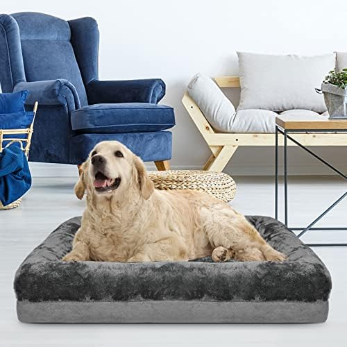מיטת כלבים אורתופדית אורתופדית לכלבים בינוניים/גדולים/גדולים במיוחד, מיטת ספה קצף כלבים אטומה למים