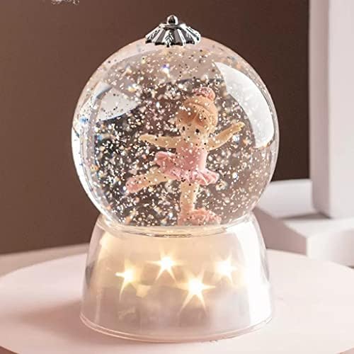 Liuzh Dreamy Starlight Flake Snowflake Crystal Ball Box Music Box