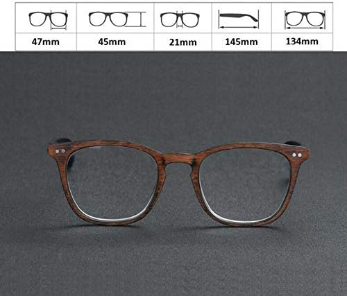 משקפי קריאה מתקדמים משקפי משקפיים מרובי מיקוד קורא עין עין +2.5 חוזק מסגרת עץ חום