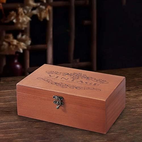 קופסת אחסון מעץ Weilaikeqi עם מכסה עם קופסאות עץ רב -פונקציונליות קופסאות מלבניות דקורטיביות