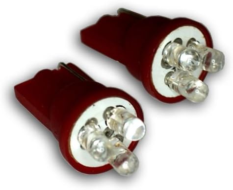 TuningPros LEDTL-T10-R3 נורות LED LED נורות T10 T10, 3 סט אדום 2-PC אדום