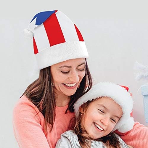 חג המולד סנטה כובע, פורטו ריקו דגל חג המולד חג כובע למבוגרים, יוניסקס נוחות חג המולד כובעי לשנה חדשה חגיגי תלבושות