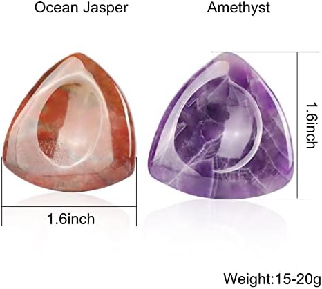 Leadgem 1.6 Amethyst Ocean Jasper Crystal אגודל דאגה אבן יד מגולפת משולש קריסטל אבני כיס לכיס לחרדה.