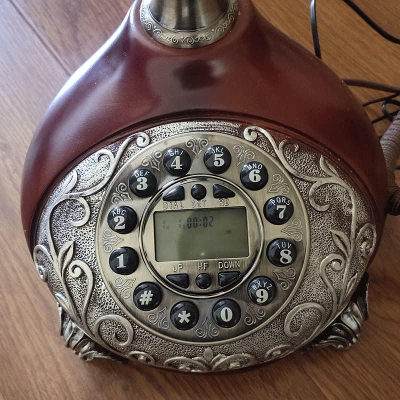 Mxiaoxia וינטג 'טלפון קבוע חיוג חיוג טלפון קווי עתיק למלון בית משרדי עשוי שרף