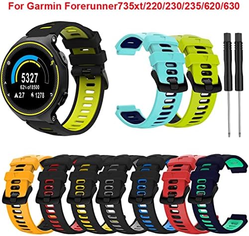 Buday Watch להקת Silicone החלפת שעון שעון עבור Garmin Forerunner 235 220 230 620 630 735XT צמיד חיצוני