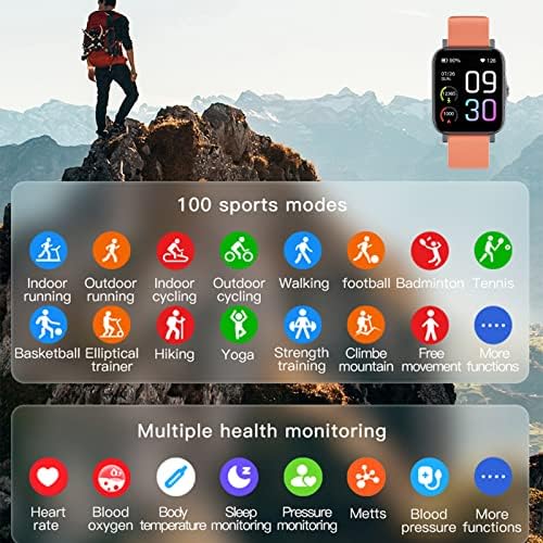 Mini Smart Watch Fitness Fittens עבור נשים, 14 יום חיי סוללה, מצבי ספורט מרובים, שינה דופק חמצן בדם, 1.