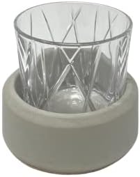 מחזיק זכוכית ויסקי בטון אפור וצ'ילר - אביזרי בר בורבון או סקוטש - חנות במקפיא כדי לשמור על ויסקי