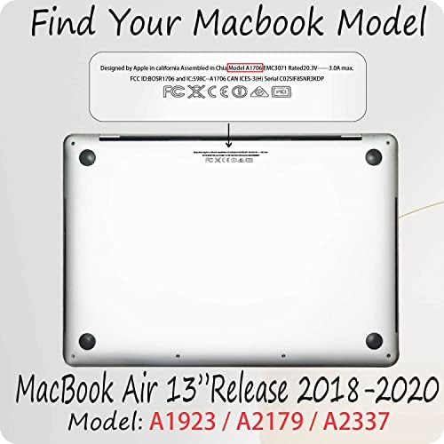 מארז MacBook Air 13 אינץ 'של Feams, מארז שיש כיסוי פגז קשה רק תואם ל- MacBook Air 13 אינץ' 2020