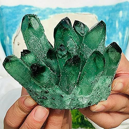 טלוני 300-700 גרם טבעי ירוק רוח רפאים קוורץ קריסטל אשכול ריפוי גבישים גבישים אבן חן גולמית לקישוט