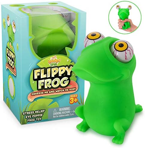 צפרדע פופפית עין - סחיטה גדולה - צעצוע להקלה על מתח - טקס פיפס חינם של לטקס - צמצום חרדה משחק חושי