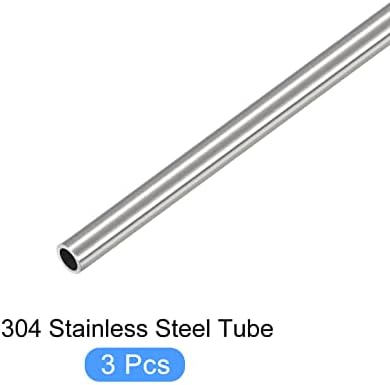 Metallixity 304 צינור נירוסטה 3 יחידות, צינורות ישר - לריהוט ביתי, מכונות