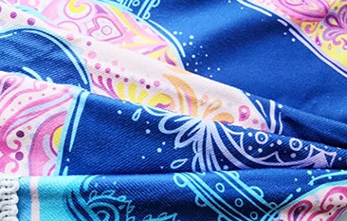 מגבת חוף עגולה של פיל מימיהום, מיקרופייבר היפי המנדלה ההודי