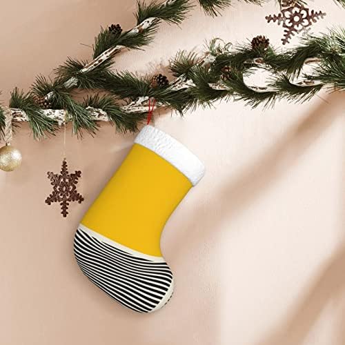 חרדל PSVOD צהוב ושחור של יום חג מולד גרביים גרביים תלויים בגרביים