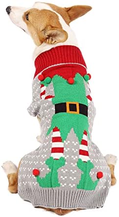 סוודר חג מולד מכוער של כלב פילום, חתול חיות מחמד חג המולד חג בגדים חמים תלבושת שדונים לסוודרים לחתולים