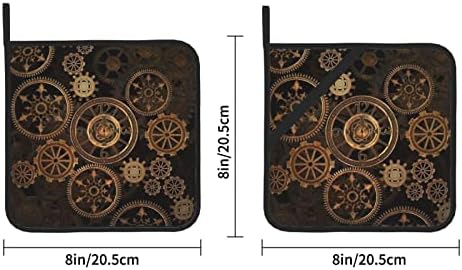 Gears שעון ברונזה ברונזה מרובעת מרובעת פאן-8x8 סנטימטרים בעובי, עמיד חם.