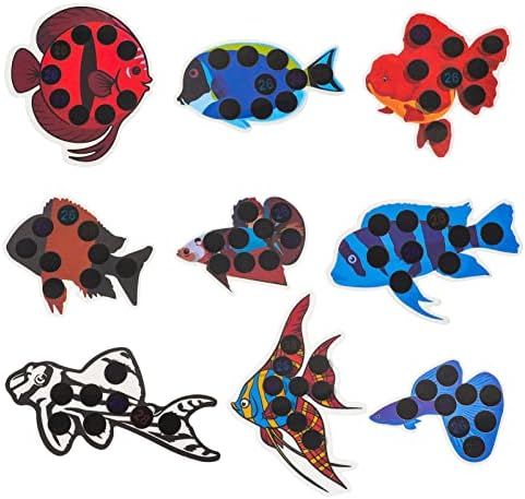 פטקאו דג זהב טנק אקווריום אביזרי 9 יחידות אקווריום טמפרטורת מדבקת דגים בצורת דגי טנק טמפרטורת מדבקת עבור דגי טנק