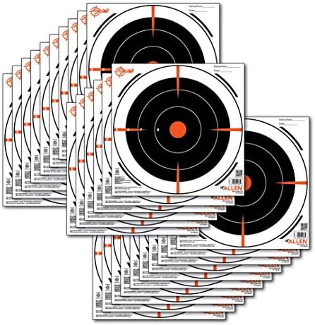 יעד ירי של נייר EZ AIM יעד Bullseye על ידי אלן, 8 אינץ 'x 8 אינץ', 26 חבילה, שחור