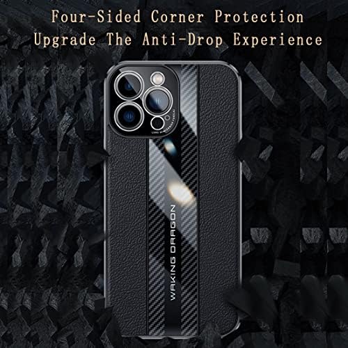 עור מכסה טלפוני עור + מארז סיבי פחמן מעוצב תואם עם Huawei Honor Magic 4 Pro עם הגנה על מצלמה,