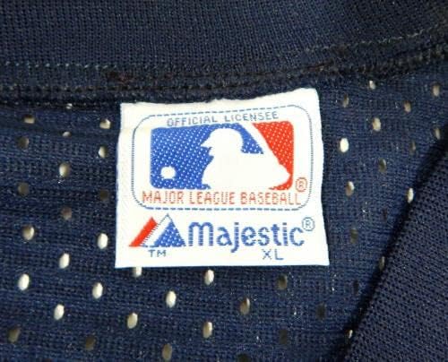 1983-90 מלאכים בקליפורניה משחק ריק הונפק תרגול חבטות כחול ג'רזי XL 722 - משחק משומש גופיות MLB