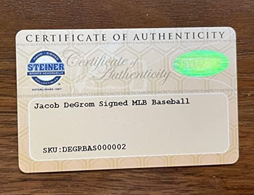 ג'ייקוב דגרום חתם על חתימה על בייסבול רשמי של ליגת המייג'ור - אימות שטיינר