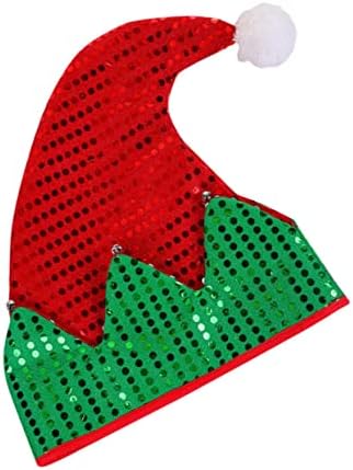 1 מחשב סנטה כובע סרוג סנטה כובעי ייחודי סנטה כובעי מנצנצים כובעי ילד שאינו ארוג בד אבזרים